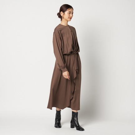 DOUBLE JERSEY RUFFLE DRESS 詳細画像 ダークブラウン 10
