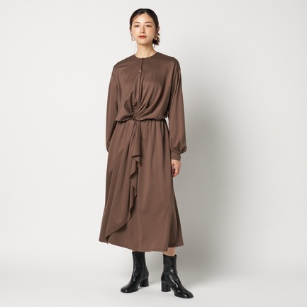 DOUBLE JERSEY RUFFLE DRESS 詳細画像 ダークブラウン 11