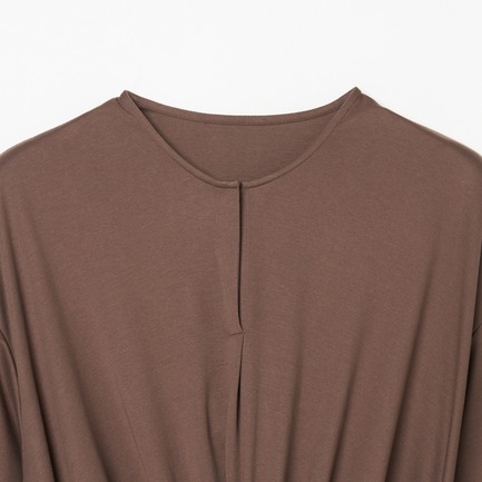 DOUBLE JERSEY RUFFLE DRESS 詳細画像 ダークブラウン 2