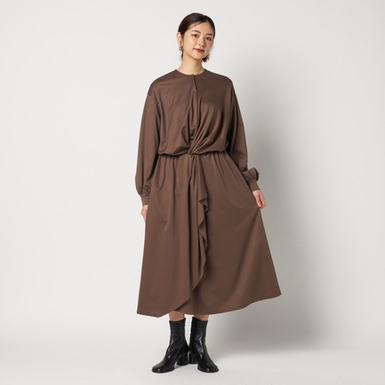 DOUBLE JERSEY RUFFLE DRESS 詳細画像 ダークブラウン 10