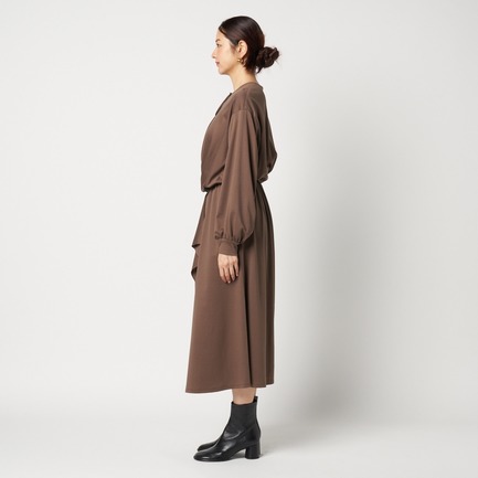 DOUBLE JERSEY RUFFLE DRESS 詳細画像 ダークブラウン 8
