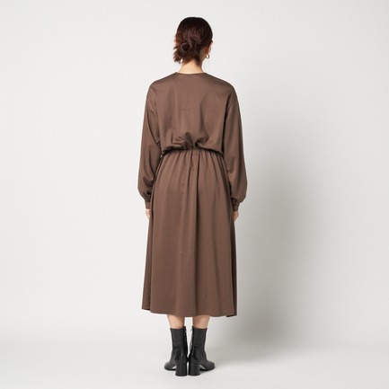 DOUBLE JERSEY RUFFLE DRESS 詳細画像 ダークブラウン 9