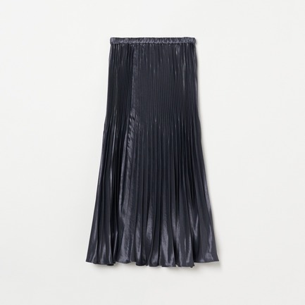 SHINY TWILL PLEATED SKIRT
