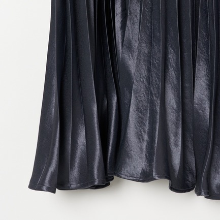 SHINY TWILL PLEATED SKIRT 詳細画像 チャコールグレー 4