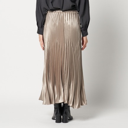 SHINY TWILL PLEATED SKIRT 詳細画像 ダークブラウン 3