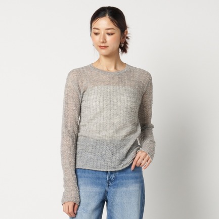 POINTAIL LONG SLEEVE KNIT TEE 詳細画像 ライトグレー 4