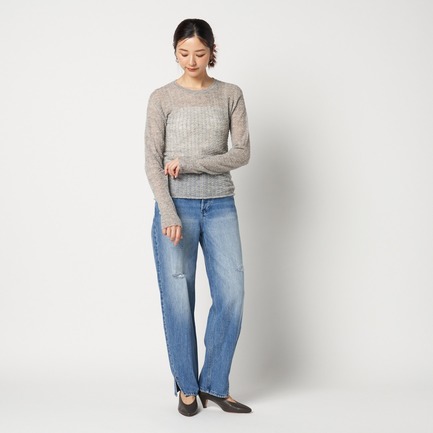 POINTAIL LONG SLEEVE KNIT TEE 詳細画像 ライトグレー 6