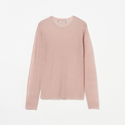 POINTAIL LONG SLEEVE KNIT TEE 詳細画像 ピンク 1