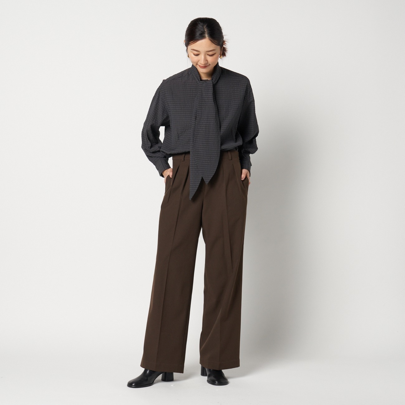 TUCK STRAIGHT PANTS 詳細画像 ダークブラウン 10