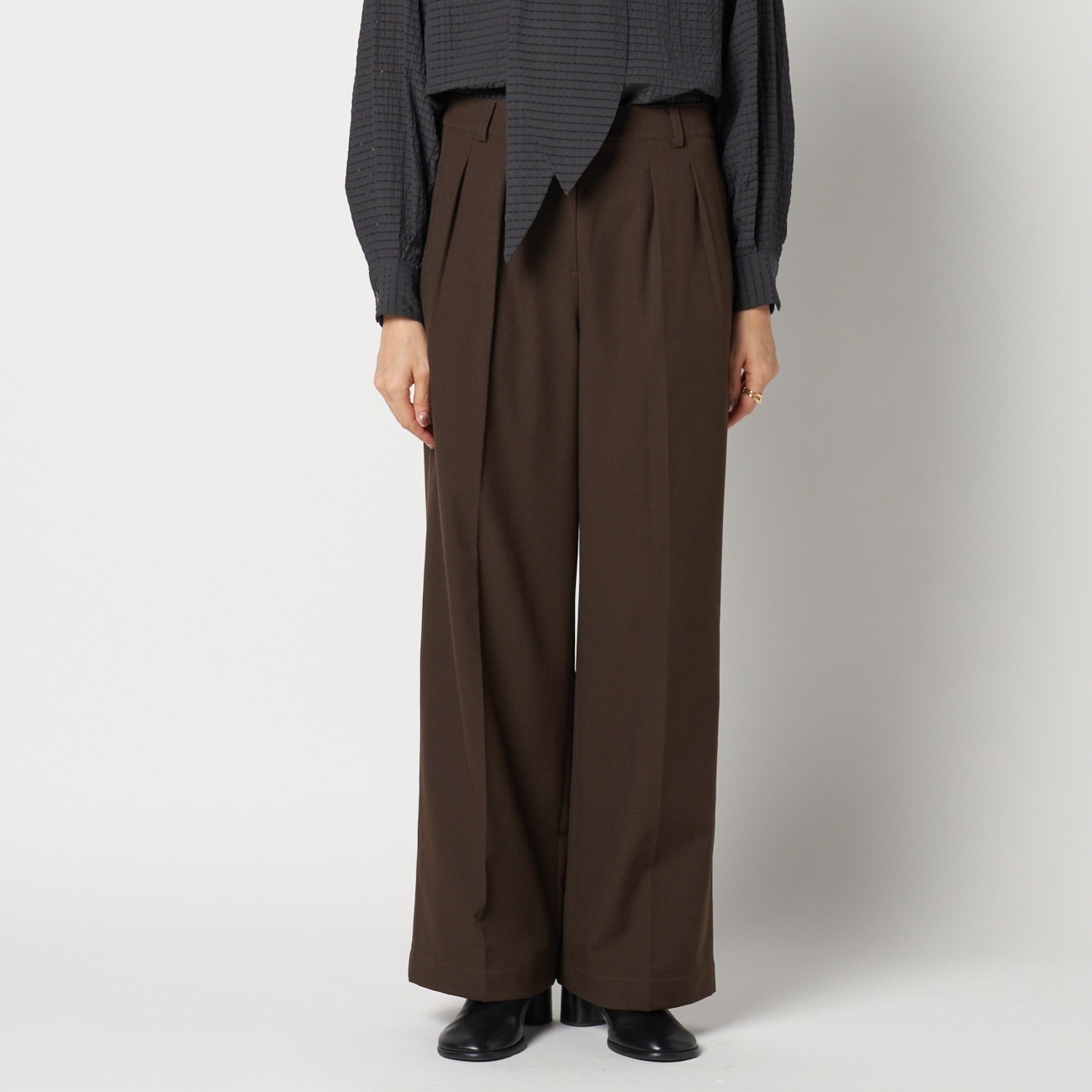 TUCK STRAIGHT PANTS 詳細画像 ダークブラウン 7