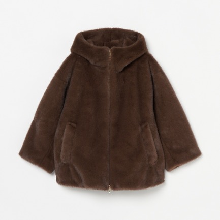 MINK FAUX FUR HOODIE BLOUSON