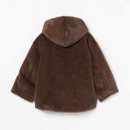 MINK FAUX FUR HOODIE BLOUSON 詳細画像 ダークブラウン 1