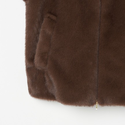 MINK FAUX FUR HOODIE BLOUSON 詳細画像 ダークブラウン 4