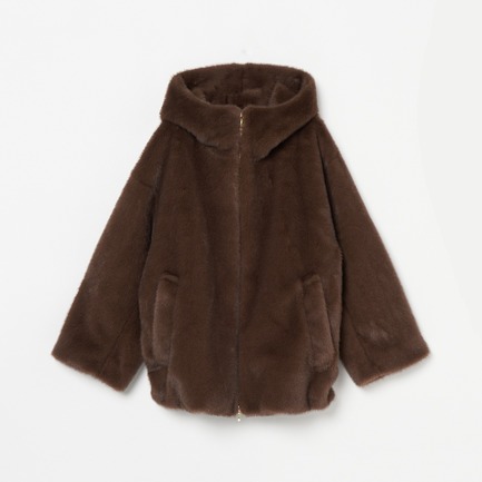 MINK FAUX FUR HOODIE BLOUSON 詳細画像 ダークブラウン 6