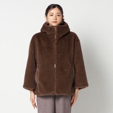 MINK FAUX FUR HOODIE BLOUSON 詳細画像 ダークブラウン 7