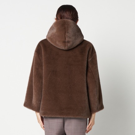 MINK FAUX FUR HOODIE BLOUSON 詳細画像 ダークブラウン 9