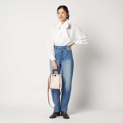 SHEER CHECK BOWTIE BLOUSE 詳細画像 ホワイト 1