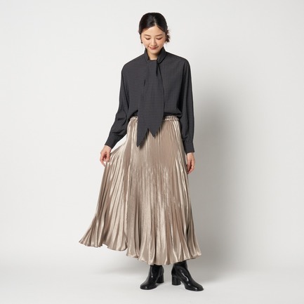 SHEER CHECK BOWTIE BLOUSE 詳細画像 ブラック 11