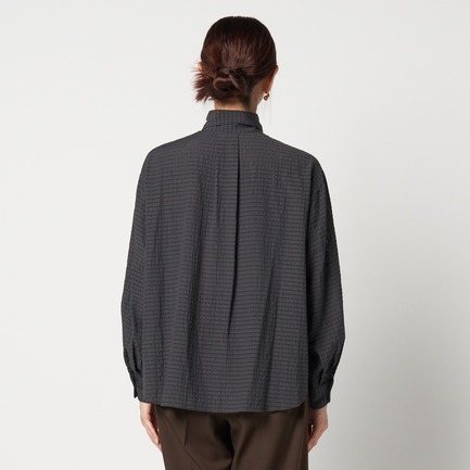 SHEER CHECK BOWTIE BLOUSE 詳細画像 ブラック 7