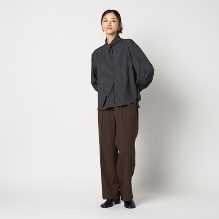 SHEER CHECK BOWTIE BLOUSE 詳細画像 ブラック 9