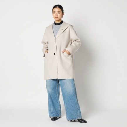 DOUBLE FACE HOODIE COAT 詳細画像 アイボリー 6