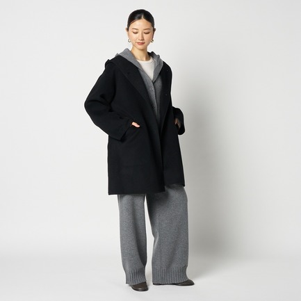 DOUBLE FACE HOODIE COAT 詳細画像 ブラック 9