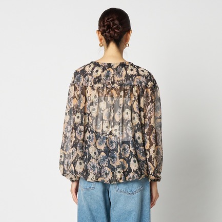 DEVEAUX PRINT GATHERED BLOUSE 詳細画像 オレンジ系 3