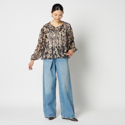 DEVEAUX PRINT GATHERED BLOUSE 詳細画像 オレンジ系 5