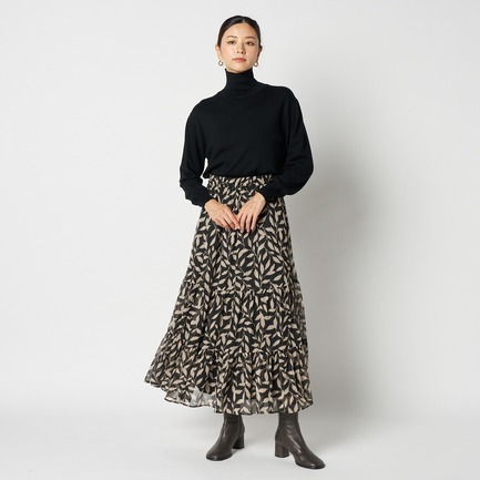 DEVEAUX PRINT GATHERED SKIRT 詳細画像 モノトーン系 4