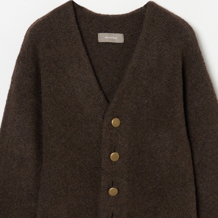 HERRINGBONE KNIT JACKET 詳細画像 ダークブラウン 2