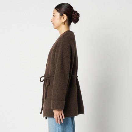 HERRINGBONE KNIT JACKET 詳細画像 ダークブラウン 7