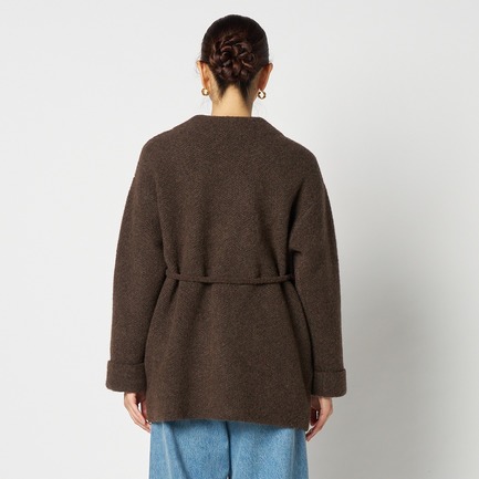 HERRINGBONE KNIT JACKET 詳細画像 ダークブラウン 8