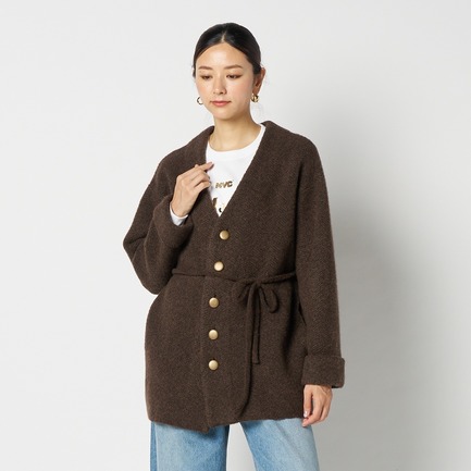 HERRINGBONE KNIT JACKET 詳細画像 ダークブラウン 9