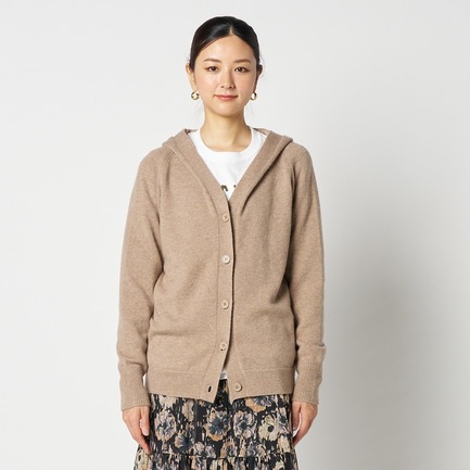 KNIT HOODIE CARDIGAN 詳細画像 ダークブラウン 1