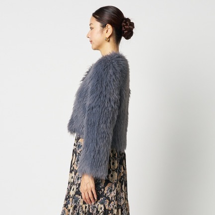 FUR KNIT CARDIGAN 詳細画像 ミディアムグレー 2
