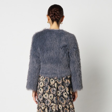FUR KNIT CARDIGAN 詳細画像 ミディアムグレー 3