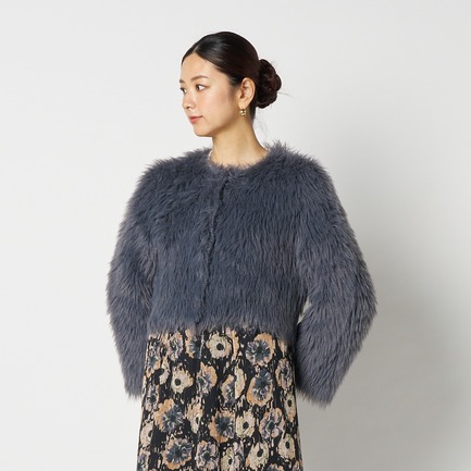 FUR KNIT CARDIGAN 詳細画像 ミディアムグレー 4