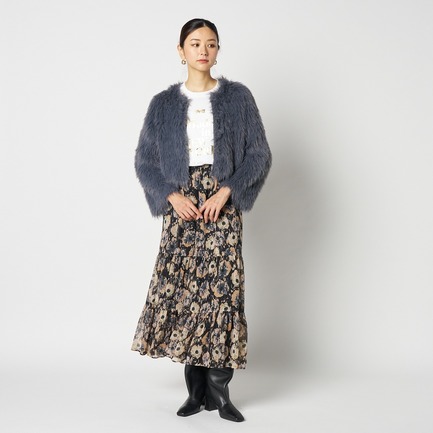 FUR KNIT CARDIGAN 詳細画像 ミディアムグレー 5