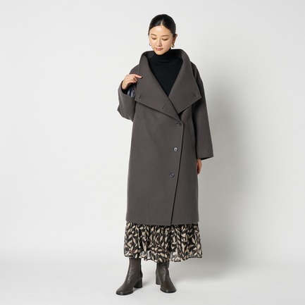 WOOL STAND COLLAR COAT 詳細画像 チャコールグレー 8