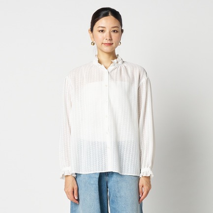 RACE FRILL COLLAR BLOUSE 詳細画像 ホワイト 1