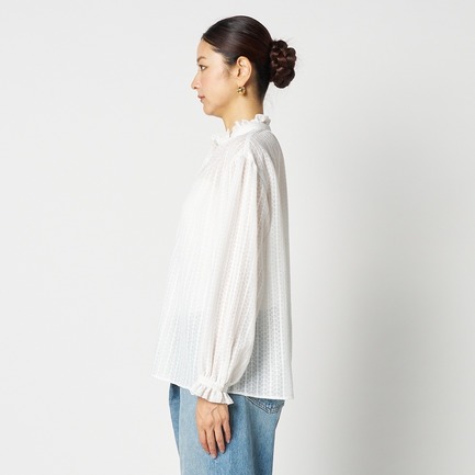 RACE FRILL COLLAR BLOUSE 詳細画像 ホワイト 2