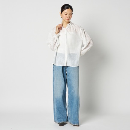 RACE FRILL COLLAR BLOUSE 詳細画像 ホワイト 5