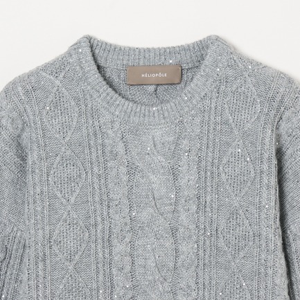 CABLE SPANGLE KNIT 詳細画像 ライトグレー 2