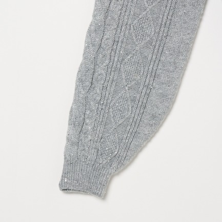 CABLE SPANGLE KNIT 詳細画像 ライトグレー 3