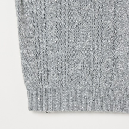 CABLE SPANGLE KNIT 詳細画像 ライトグレー 4