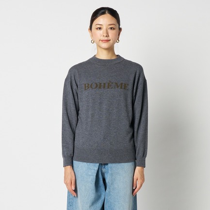 INTARSIA LOGO KNIT 詳細画像 ミディアムグレー 1