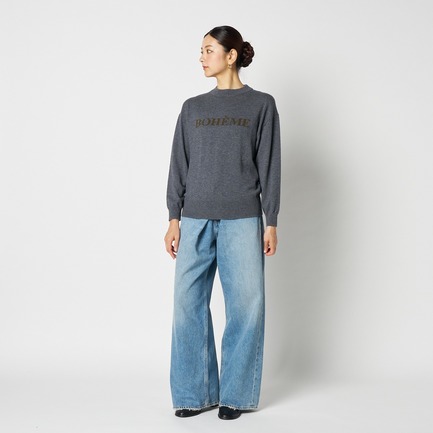 INTARSIA LOGO KNIT 詳細画像 ミディアムグレー 5