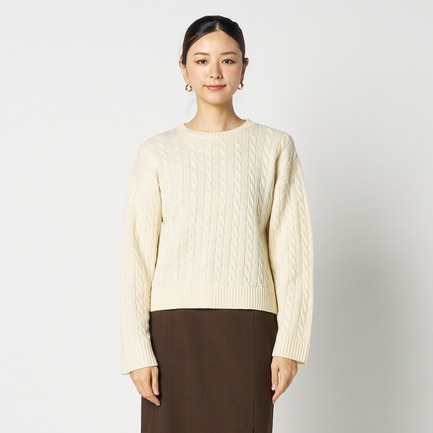 CABLE CREW NECK KNIT 詳細画像 アイボリー 1