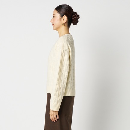 CABLE CREW NECK KNIT 詳細画像 アイボリー 2
