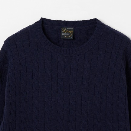 CABLE CREW NECK KNIT 詳細画像 ネイビー 2